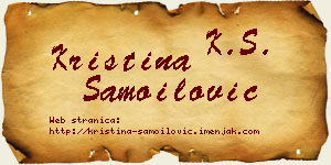 Kristina Samoilović vizit kartica